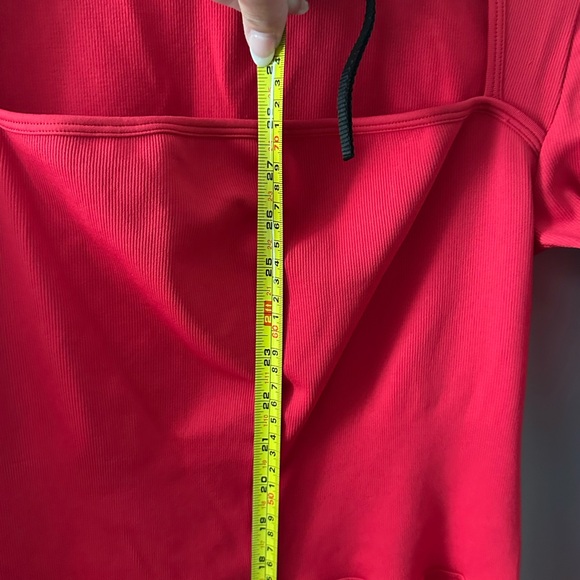 OQQ Ribbed Long Sleeve Square Neck Red dress‎ Size XL NWOT - Picture 6 of 6